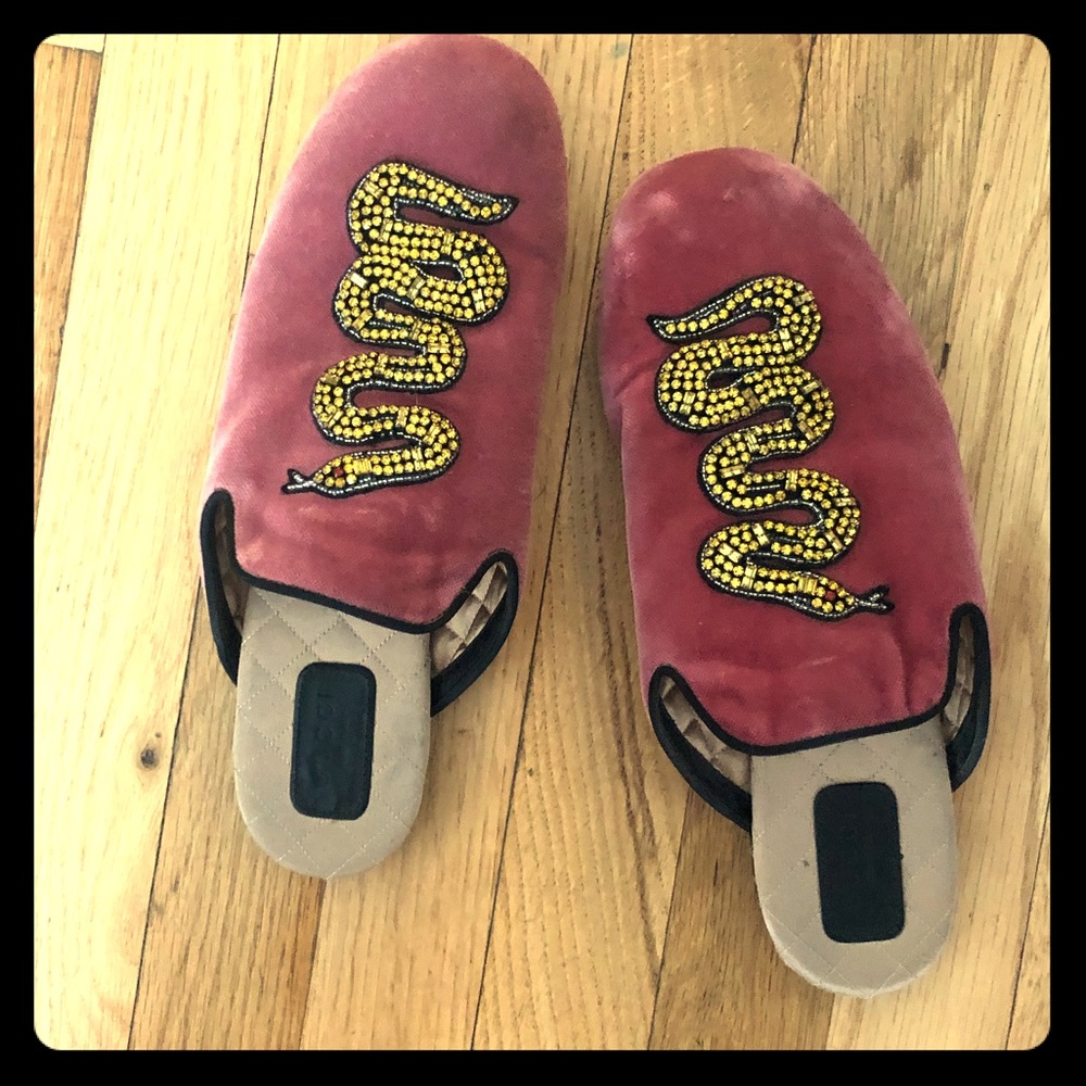 Authentic GUCCI Snake VELVET slippers